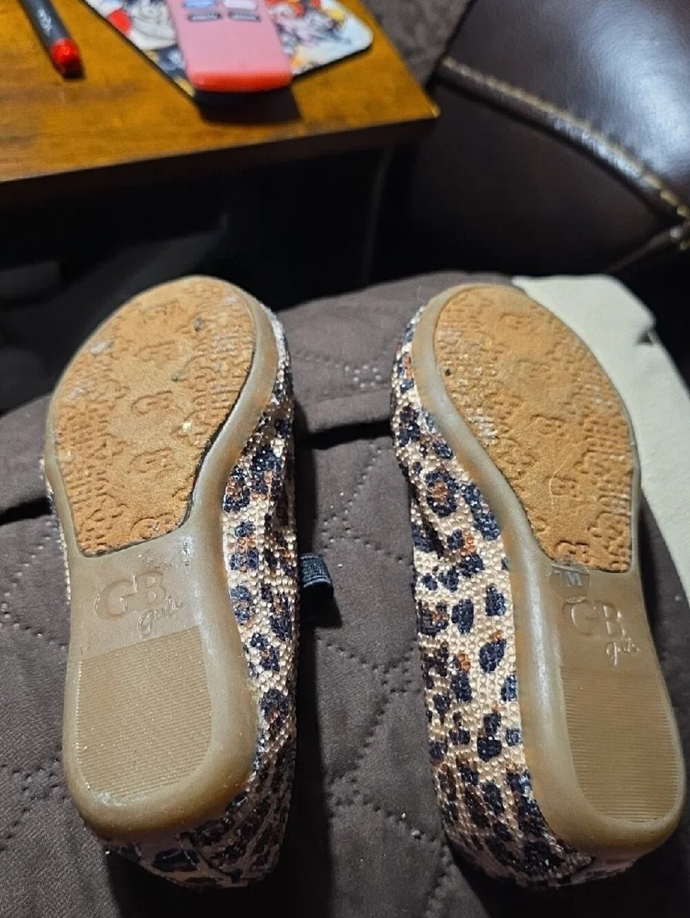 GB girls Leopard Print Mary Jane Flats in Tan, Black and Brown
